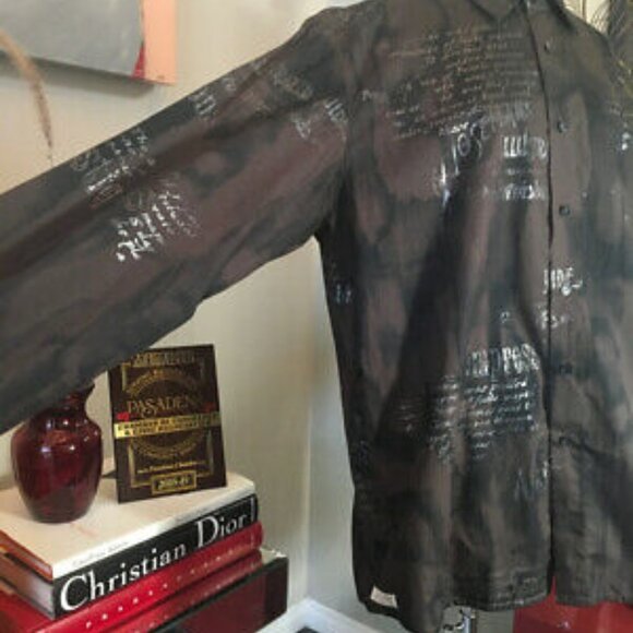 Signum Size L Cotton Script Long Sleeve Shirt - Picture 10 of 12